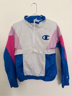 Vintage Champion Colorblock Half-Zip Pullover
